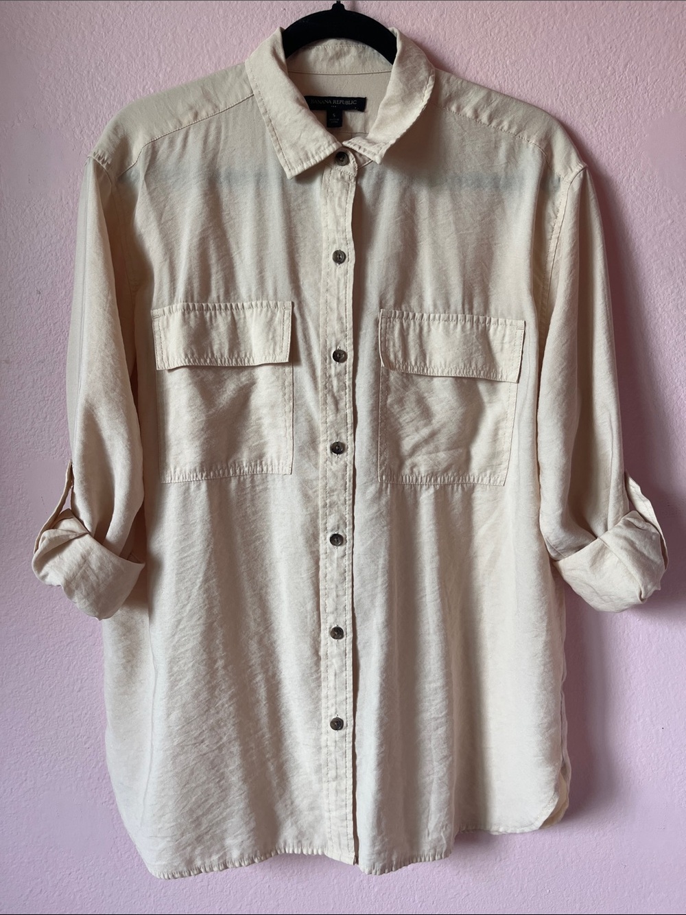 Banana Republic Factory Cream Button-Up Shirt